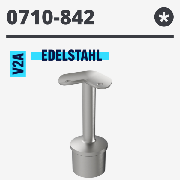 Handlaufstütze 90° für Pfosten 42,4 x 2,0 Rohrhalter Handlauf Ecke 42,4 mm, V2A, matt gebürstet
