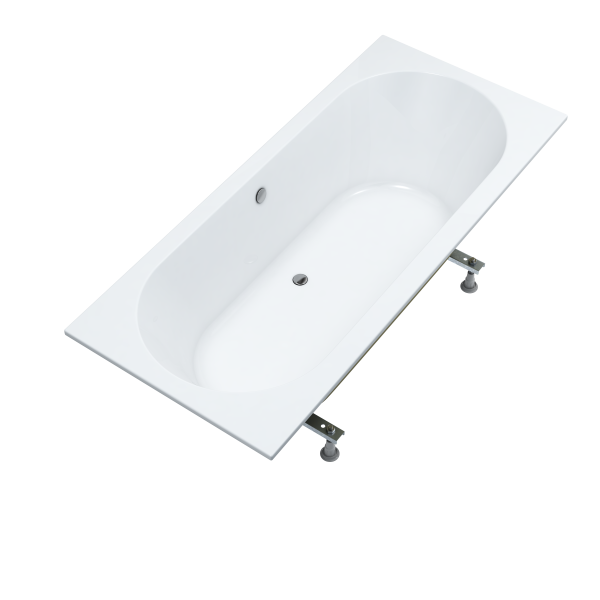 Acrylbadewanne Standard Plus Fleur 180x80x57 cm, rechteckig mit Gestell