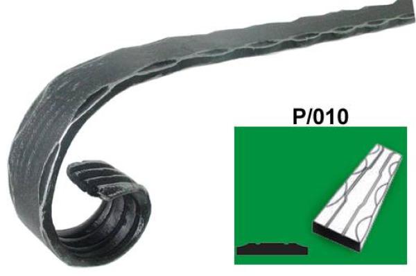 Zierelement - Handlauf Volute h120, L200mm, P/010-