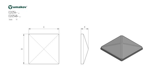 Pfostendeckel 80x80, t0,8mm