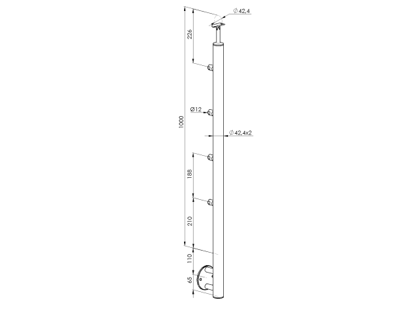 Pfosten, Seitenverankerung - auf Treppe