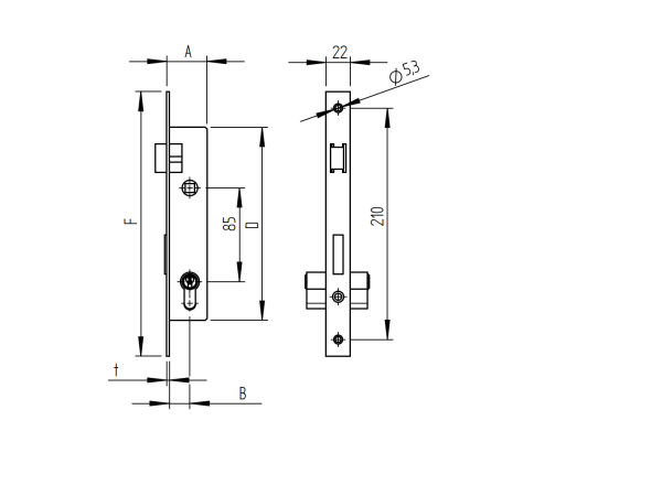 Zylinderschloß für JPL Profil 40x40mm