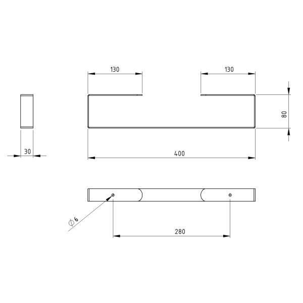 Papierhandtuchhalter Bügel Bad Toilette Badezimmer WC Metall SCHWARZ / BLU TERRY