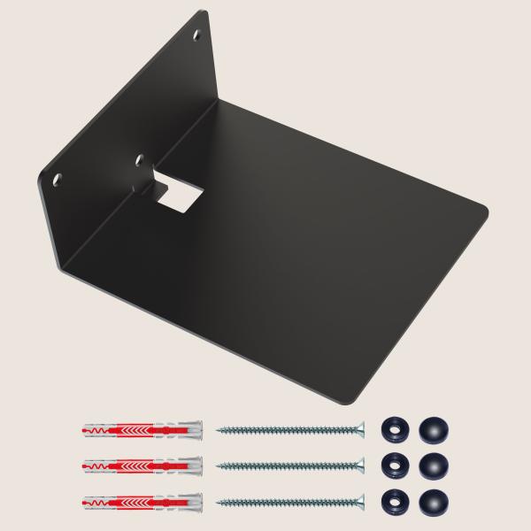 Unsichtbares Regal Bücherregal 125/150 hängend Metallregal Möbel Bücher Wandregal Flur Zimmer Raum LOFT Wohnung SCHWARZ / POLA