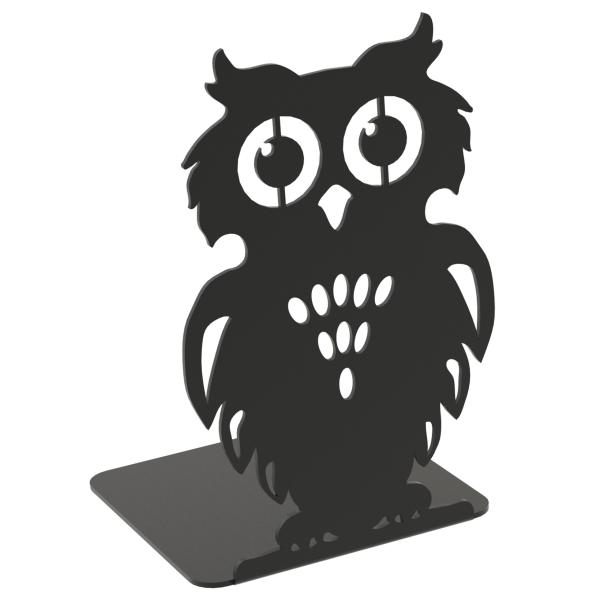 Buchstütze Bücherhalter Design Ständer Bücherregal EULE Bookends für Zuhause Stütze Büro Geschenk SCHWARZ / OWL