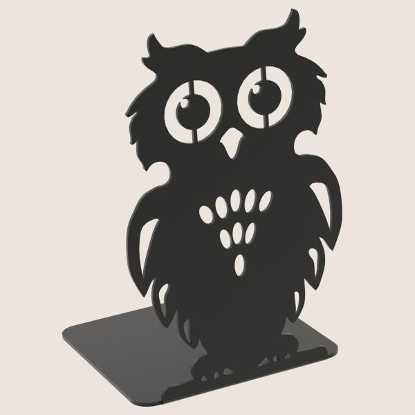 Buchstütze Bücherhalter Design Ständer Bücherregal EULE Bookends für Zuhause Stütze Büro Geschenk SCHWARZ / OWL