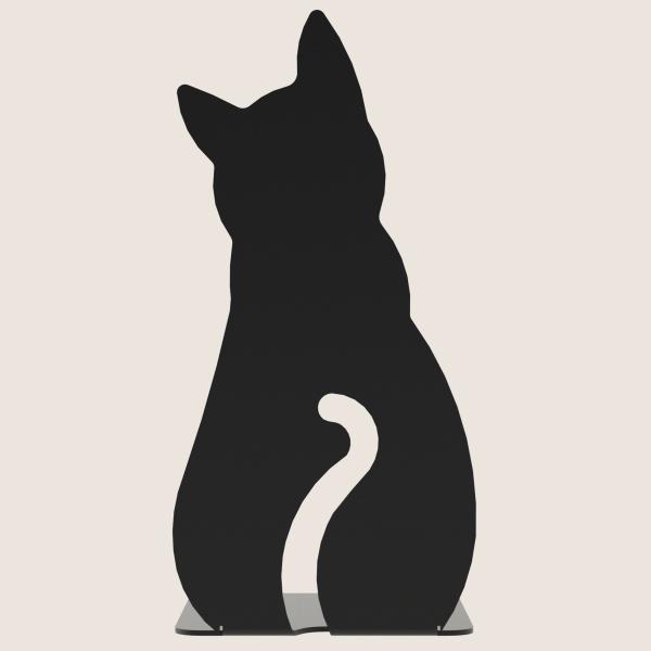 Buchstütze Bücherhalter Design Ständer Bücherregal CAT Bookends für Zuhause Stütze Büro Geschenk SCHWARZ / KATZE
