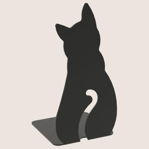 Buchstütze Bücherhalter Design Ständer Bücherregal CAT Bookends für Zuhause Stütze Büro Geschenk SCHWARZ / KATZE