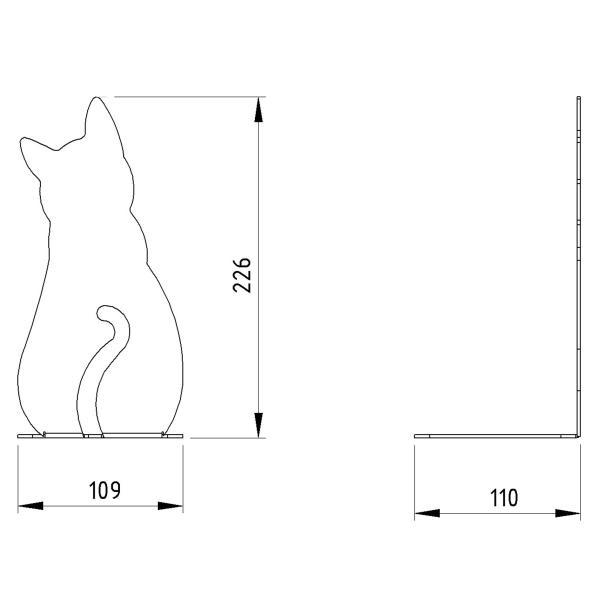Buchstütze Bücherhalter Design Ständer Bücherregal CAT Bookends für Zuhause Stütze Büro Geschenk WEIß / KATZE