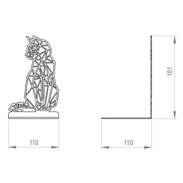 Buchstütze Bücherhalter Design Ständer Bücherregal CAT Bookends für Zuhause Stütze Katze Büro Geschenk WEIß / KATZE 2