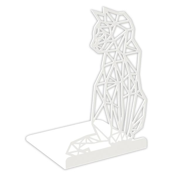 Buchstütze Bücherhalter Design Ständer Bücherregal CAT Bookends für Zuhause Stütze Katze Büro Geschenk WEIß / KATZE 2