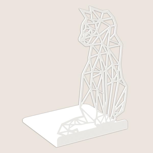 Buchstütze Bücherhalter Design Ständer Bücherregal CAT Bookends für Zuhause Stütze Katze Büro Geschenk WEIß / KATZE 2