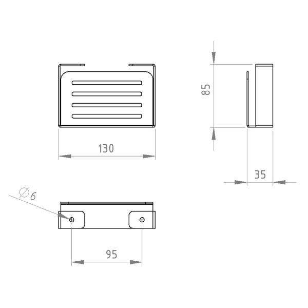 Seifenschale Bad Seife Toilette Badezimmer Hand Waschen WC Edelstahl SCHWARZ / CLARTE