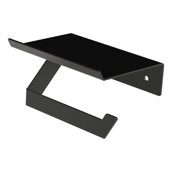 Toilettenpapierhalter mit Ablage Papierhalter Toilette Badezimmer WC Edelstahl SCHWARZ / CLASS