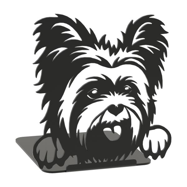 Buchstütze Bücherhalter Design Ständer Bücherregal HUND Kinergarten Bookends für Zuhause Stütze Büro Kinder DOG Geschenk SCHWARZ / YORK COCO