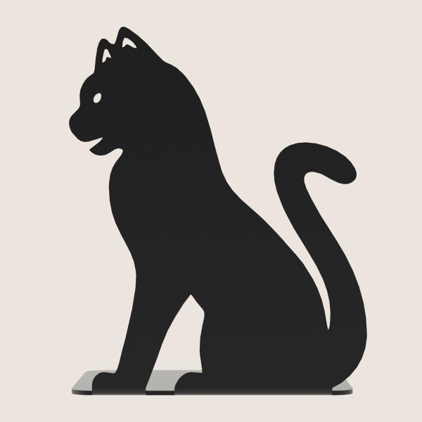 Buchstütze Bücherhalter Design Ständer Bücherregal CAT Bookends für Zuhause Stütze Büro Geschenk SCHWARZ / KATZE 4