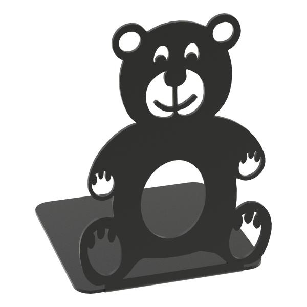 Buchstütze Bücherhalter Design Ständer Bücherregal Teddy Kinergarten Bookends für Zuhause Stütze Büro Kinder Geschenk SCHWARZ / TEDDYBÄR