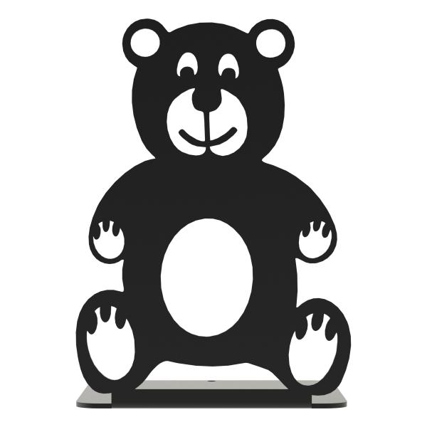 Buchstütze Bücherhalter Design Ständer Bücherregal Teddy Kinergarten Bookends für Zuhause Stütze Büro Kinder Geschenk SCHWARZ / TEDDYBÄR