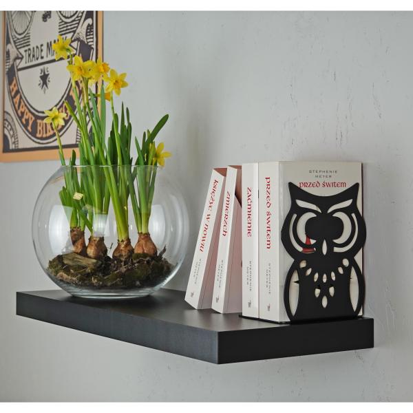 Buchstütze Bücherhalter Design Ständer Bücherregal EULE Bookends für Zuhause Stütze Büro Geschenk SCHWARZ / OWL 2