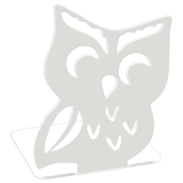 Buchstütze Bücherhalter Design Ständer Bücherregal EULE Bookends für Zuhause Stütze Büro Geschenk WEIß / OWL 3