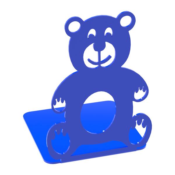 Buchstütze Bücherhalter Design Ständer Bücherregal Teddy Kinergarten Bookends für Zuhause Stütze Büro Kinder Geschenk BLAU / TEDDYBÄR