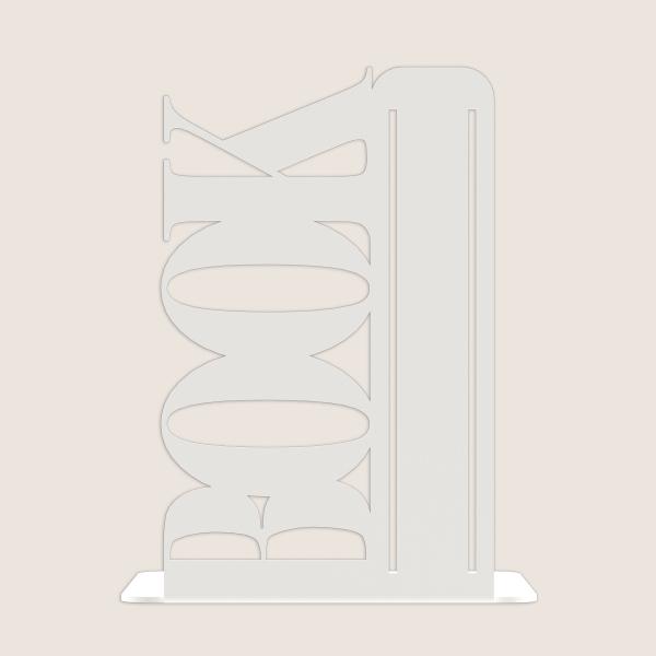 Buchstütze Bücherhalter Design Ständer Bücherregal Bookends für Zuhause Stütze Büro Geschenk WEIß / BOOK