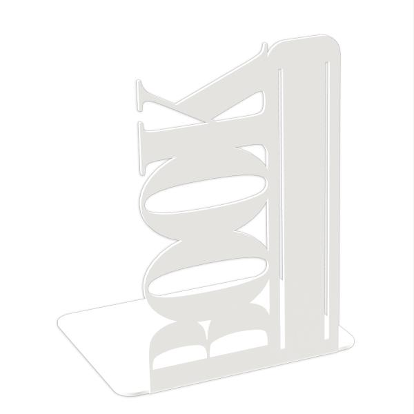 Buchstütze Bücherhalter Design Ständer Bücherregal Bookends für Zuhause Stütze Büro Geschenk WEIß / BOOK