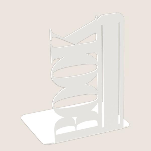 Buchstütze Bücherhalter Design Ständer Bücherregal Bookends für Zuhause Stütze Büro Geschenk WEIß / BOOK