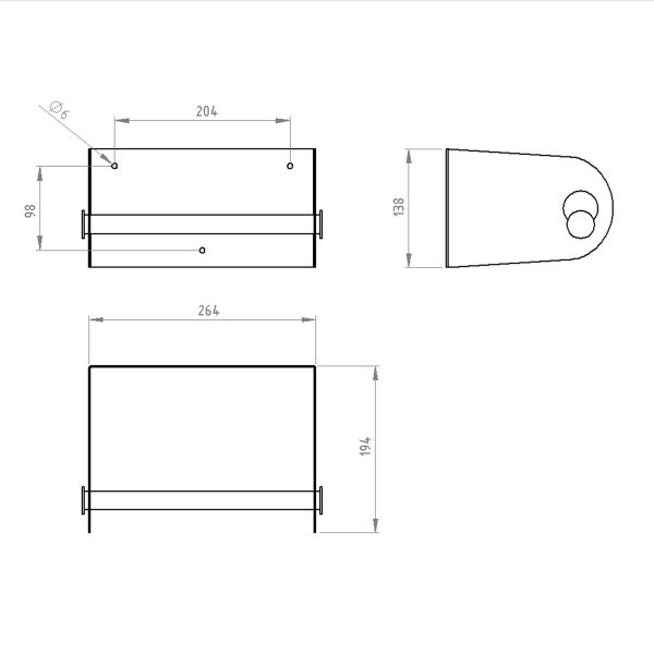 Papierhandtuchhalter Halter Bügel Bad Küche Küchenhalter Metall WEIß / MAX
