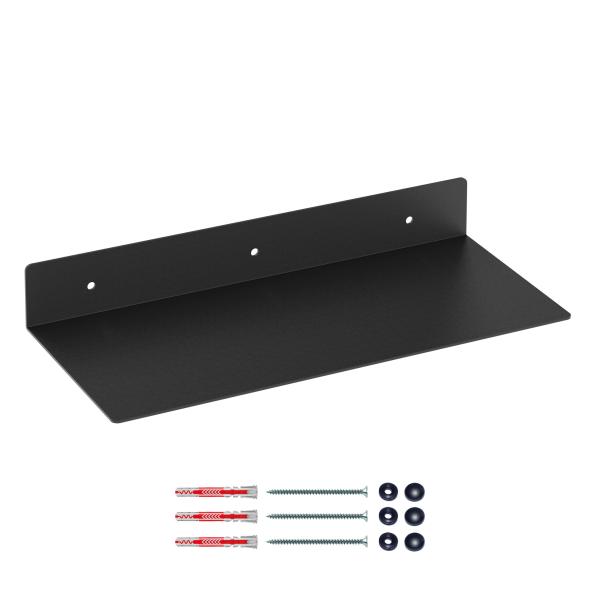 Dekoratives Regal Bücherregal hängend 36 cm Metallregal Möbel Bücher Wandregal Flur Zimmer Raum LOFT Wohnung SCHWARZ / ARGO