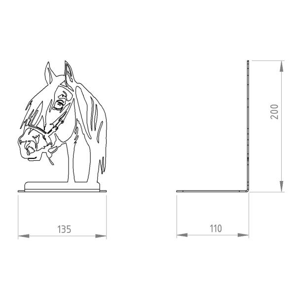 Buchstütze Bücherhalter Design Ständer Bücherregal Bookends Horse für Zuhause Stütze Büro Geschenk WEIß / PFERD 2