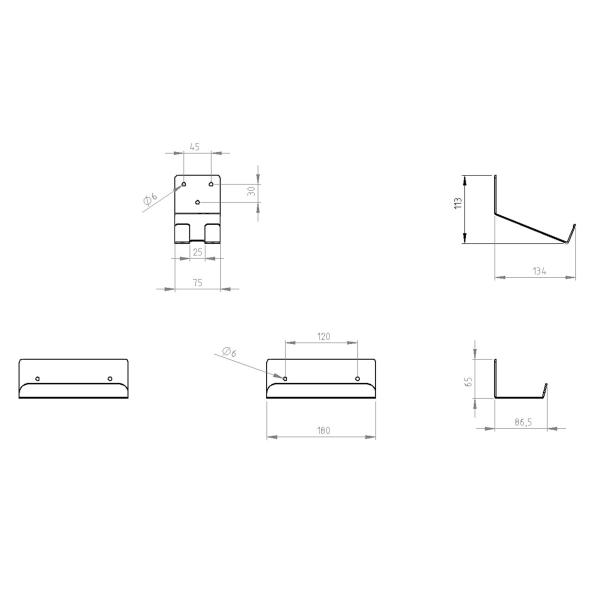 Fahrradhalter Halterung für Fahrrad Aufhänger Fahrradaufhänger Wand-Fahrradhalter Stahl SCHWARZ / ECORIDE