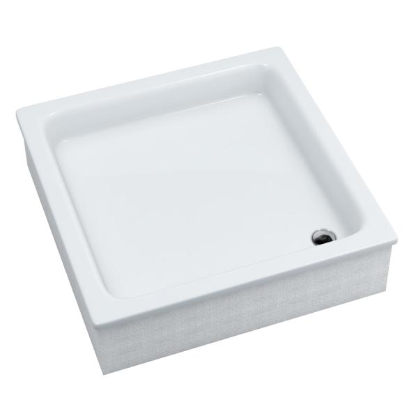 Acryl-Duschwanne integriert mit stabilisierendem und schalldämmendem Unterbau Stabilsound Plus Siv 80x80x26 cm, quadratisch