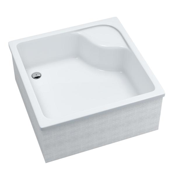 Acryl-Duschwanne integriert mit stabilisierendem und schalldämmendem Unterbau Stabilsound Plus Nammu 80x80x41 cm, quadratisch