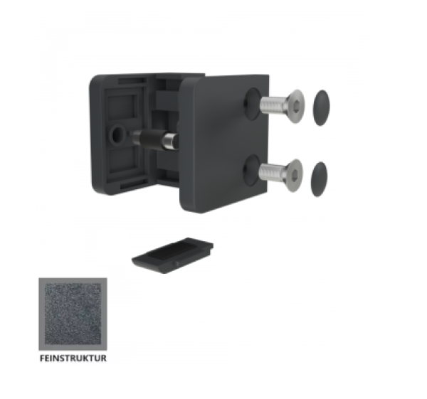 1x Glashalter Eckig Zamak Sicherungsplatte Glasklemme RAL Anthrazit