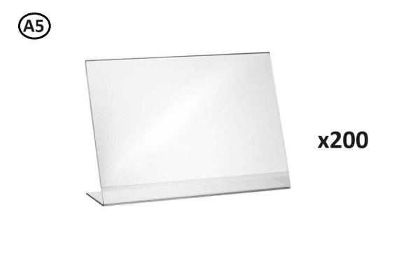 Großhandel 200 Stück L Ständer Querformat A5 Aufsteller Prospektständer Acryl-Glas
