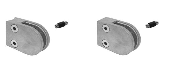 Glashalter Zinkdruckguss 63x45 Roh Rund Eckig Glasklemme Glass Clamp flach Zink