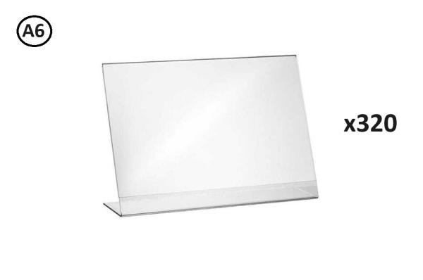 Großhandel 320 Stück L Ständer Querformat A6 Aufsteller Prospektständer Acryl-Glas