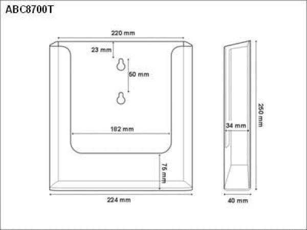 DIN A4 Wandprospekthalter Hängeprospekte Prospekthalter Prospektbox
