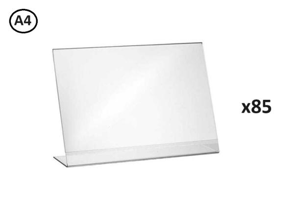Großhandel 85 Stück L Ständer Querformat A4 Aufsteller Prospektständer Acryl-Glas