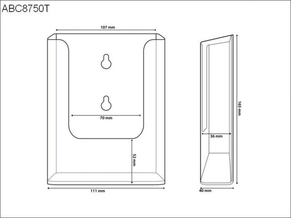 DIN Lang 1/3 A4 Wandprospekthalter Hängeprospekte Prospekthalter Prospektbox