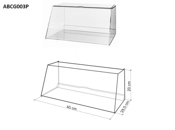 Vitrine für Lebensmittel Gablote Acryl-Glas Schaukasten Lebensmittelbehälter