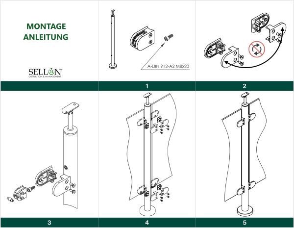 Glasgeländer aufgesetzt Edelstahl Geländer Konfigurator Komplett Bodenmontage Treppen Balkongeländer Glasklemmen Balkon V2A