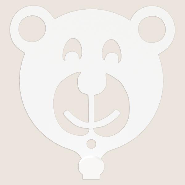 Kleiderhaken Kleiderbügel Kinder Haken WEIß Tiere aus Metall, für Eingang, Flur, Schlafzimmer, Kinderzimmer Kindergarten / TEDDYBÄR