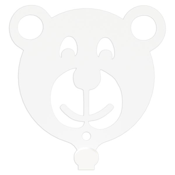 Kleiderhaken Kleiderbügel Kinder Haken WEIß Tiere aus Metall, für Eingang, Flur, Schlafzimmer, Kinderzimmer Kindergarten / TEDDYBÄR