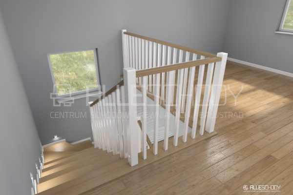 Geländer Holz Balustraden Skandinavien Handlauf Pfosten Eiche Baluster