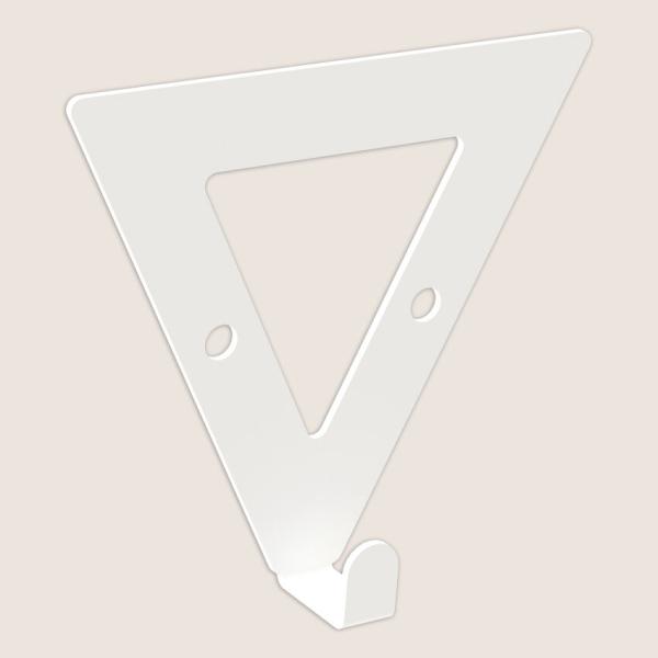 Kleiderhaken Bügel Garderobenleiste Hakenleiste Kreis Rund WEIß - 10 cm - aus Metall, für Eingang, Flur, Schlafzimmer, Flurgarderobe / DREIECK-2