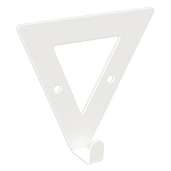 Kleiderhaken Bügel Garderobenleiste Hakenleiste Kreis Rund WEIß - 10 cm - aus Metall, für Eingang, Flur, Schlafzimmer, Flurgarderobe / DREIECK-2