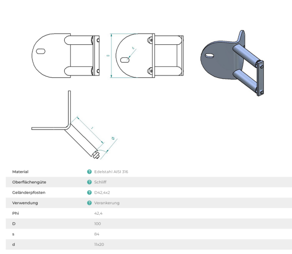 Glasgeländer vorgesetzt Edelstahl Geländer Konfigurator Komplett Wandmontage Treppen Balkongeländer Glasklemmen Balkon V2A
