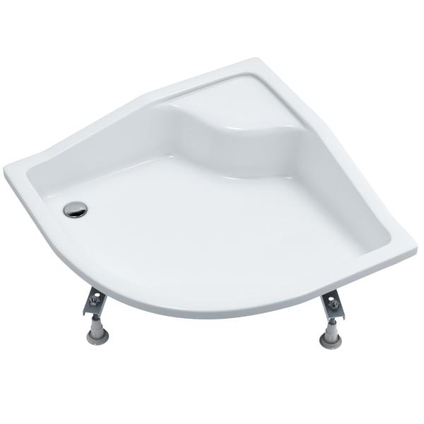 Standard Duschwanne mit Metall-Träger und Bau-Höhe 41 cm Viertelkreis R55